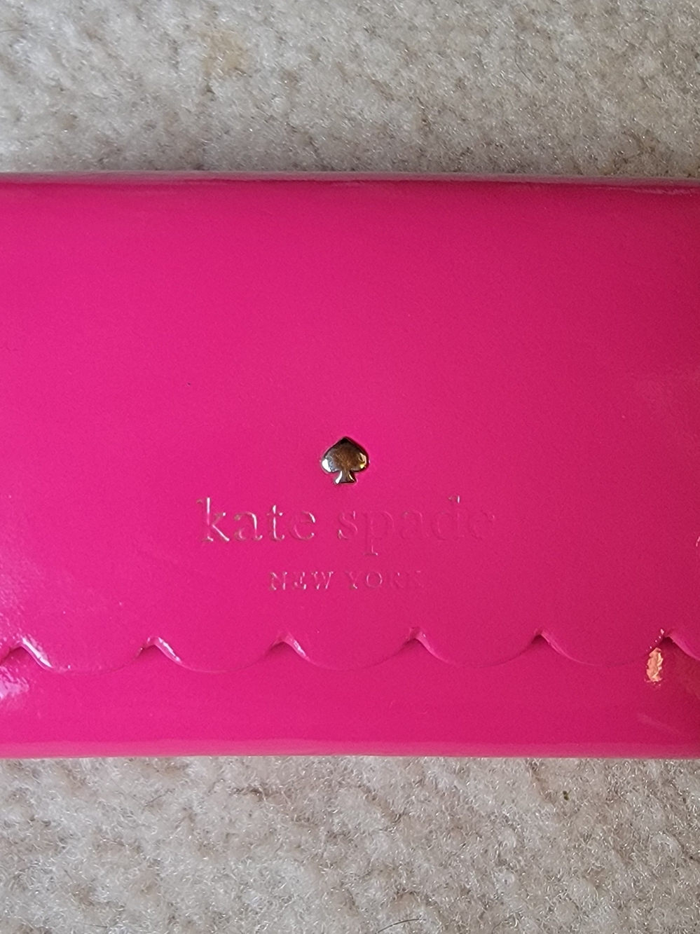 kate spade Hot Pink Scalloped Patent Wallet